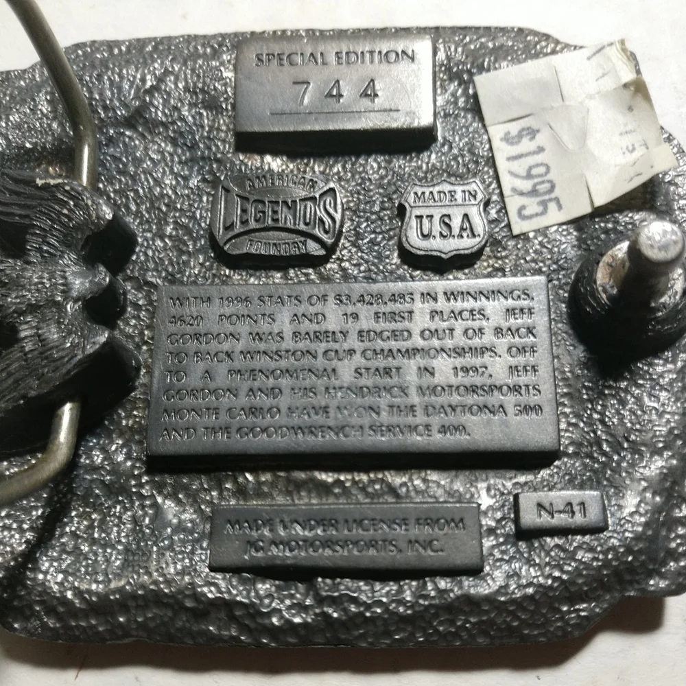 JEFF GORDON 🏁America's Legends #24 Solid Fine Pewter Belt BUCKLE